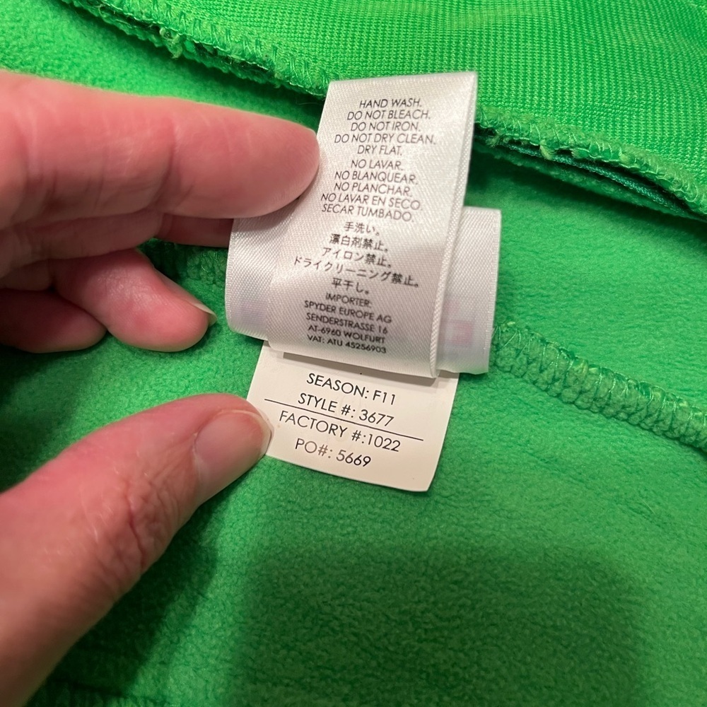 Spyder Major Cable Knit Neon Green Full Zip Fleece Lined Jacket Coat Size XS - Picture 13 of 13